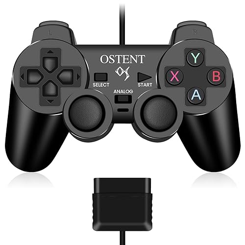 OSTENT Wired Analog Controller Gamepad Joystick Joypad for Sony Playstation PS2 PS1 PS One PSX Console Dual Shock Vibration Video Games