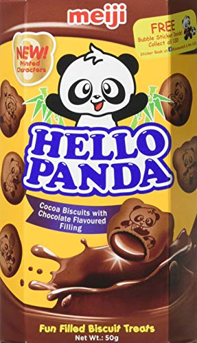 Meiji Hello Panda Chocolate Biscuits with Chocolate Flavour Filling 10 x 50g