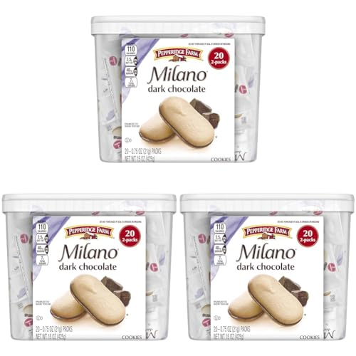 Pepperidge Farm Milano Cookies, Dark Chocolate, 60 Packs Tub, 2 Cookies Per Pack - Dark Chocolate - 60 Packs, 2 Cookies per Pack