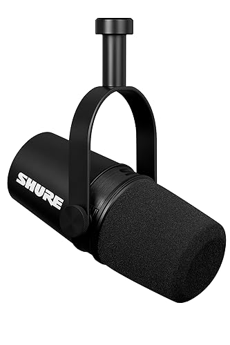 Shure MV7X Microphone - XLR Only Pro Quality Dynamic Mic for Podcasting & Vocal Recording, Voice-Isolating Technology, All Metal Construction, Mic Stand Compatible, Optimized Frequency - Black - MV7X