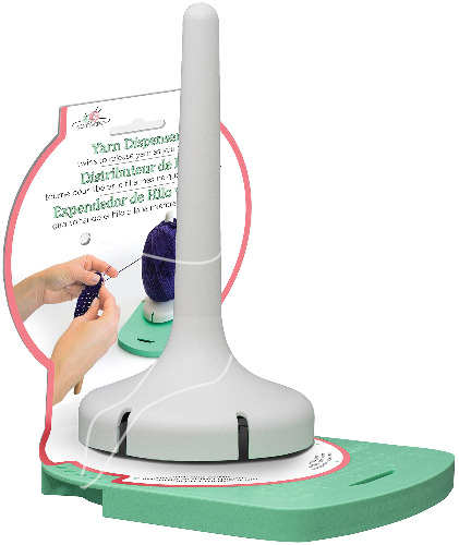 Yarn Dispenser by Yarn Valet – Non-Slip Base with Built-in Holder for Markers, Pattern and 4” Gauge Ruler - 