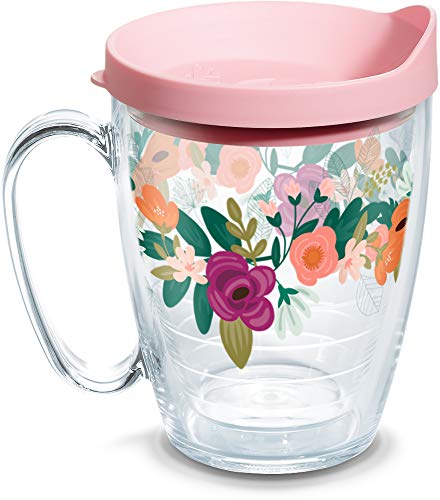 Tervis Neo Mint Floral Made in USA Double Walled Insulated Tumbler Travel Cup Keeps Drinks Cold & Hot, 16oz Mug, Classic - Classic - 16oz Mug