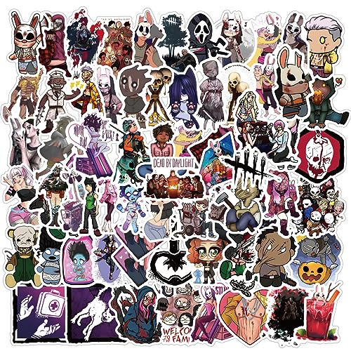 63Pcs Dead by Daylight Stickers Pack, Halloween Cartoon Game Vinyl Waterproof Sticker Decals for Water Bottle,Laptop,Phone,Scrapbooking,Journaling Gifts for Adults Teens Kids
