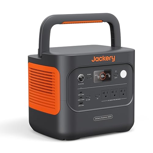 Jackery Explorer 2000 v2 Portable Power Station, 2042Wh LiFePO4 Home Backup Battery, 2200W Solar Generator with 20ms UPS, USB-C PD 100W Fast Charging for Emergencies, Power Outages, Outdoor Camping - Explorer 2000 v2