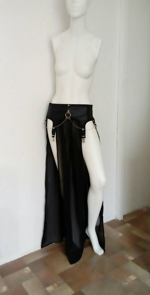 Vegan leather garter skirt