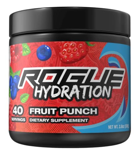 Rogue Energy Hydration - Gaming Drink, Hydration & Focus Beverage, Esports & Gamer Supplement, Sugar & Gluten Free (Fruit Punch 40 Servings) - Fruit Punch