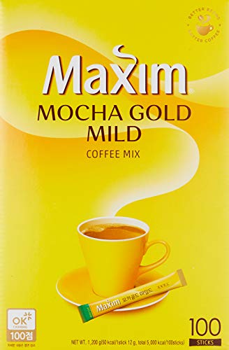 Maxim Mocha Gold Mild Coffee Mix 12g X 100pc (2.64 Pound) - Mocha - 2.65 Pound (Pack of 1)