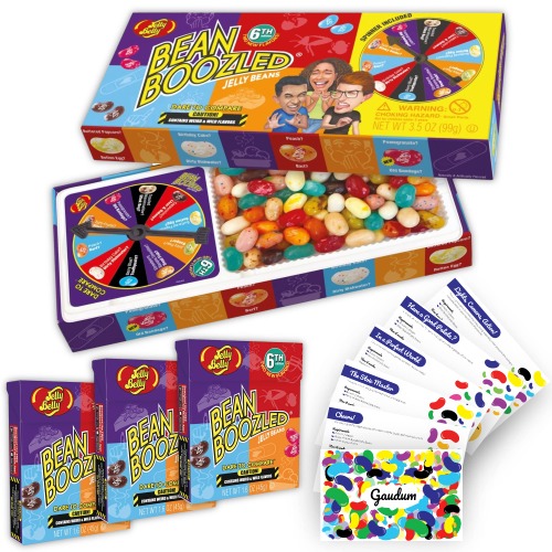 Jelly Belly Bean Boozled Jelly Beans Game NEW EDITION + 3 Beanboozled Jelly Bean Refills + 10 Gaudum Jelly Bean Game Cards | Adult Version - For Adults