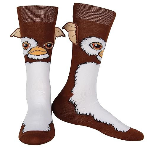 Bioworld Gremlins Gizmo Socks 3D Ears Large Character Design Adult Stretchy Crew Socks For Men Women 1 Pair