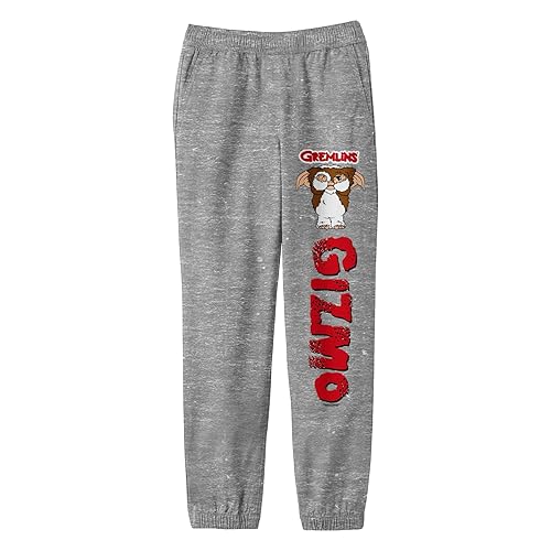 Bioworld Gremlins Gizmo with Vertical Title Youth Athletic Heather Gray Graphic Joggers - Large - Gray