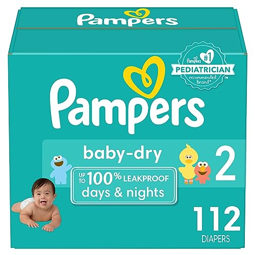 Pampers Baby Dry Diapers - Size 2, 112 Count, Absorbent Disposable Diapers - Size 2 - 112