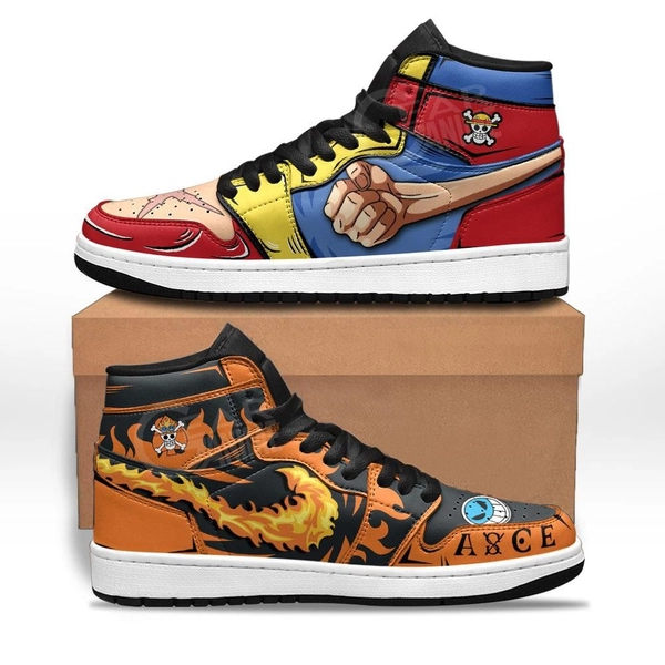 Monkey D. Luffy And Portgas D. Ace Custom Anime One Piece Shoes