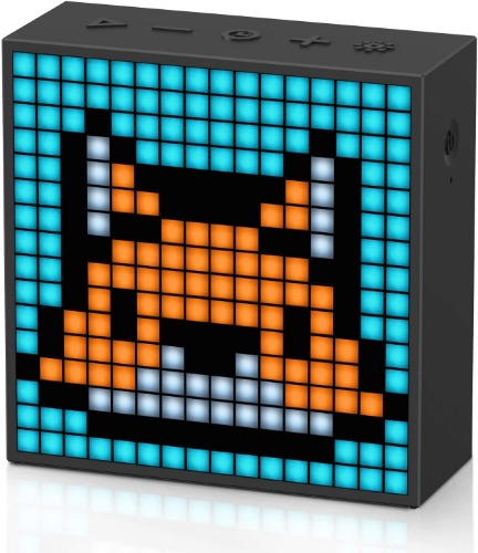 Divoom TimeBox Evo -- Pixel Art Bluetooth Speaker with 16x16 LED Display APP Control - Cool Animation Frame & Gaming Room Setup & Bedside Alarm Clock- Black - 