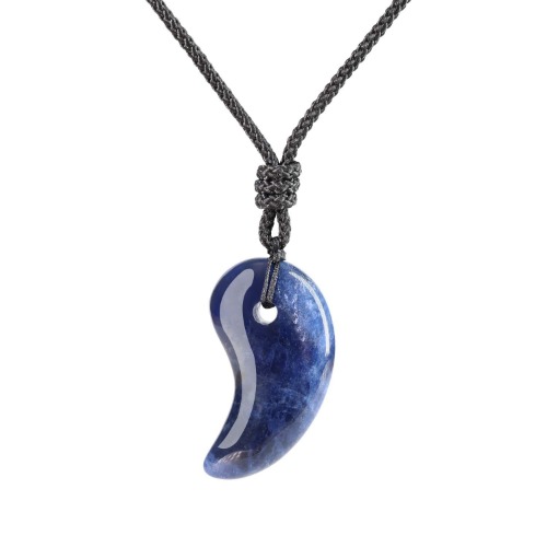 AMORWING Three Sacred Treasures Magatama Pendant Necklace - Sodalite