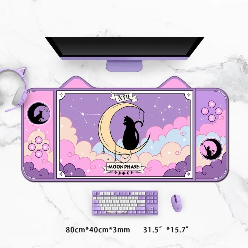 Moon Magic Neko Gaming Mousepad - Cat Ear 80x40cm