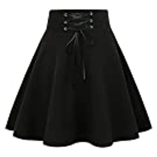 IDEALSANXUN Gothic Plaid Mini Skirts for Womens Short High Waist Plaid Skirts