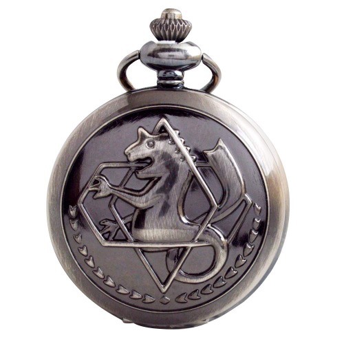 BOSHIYA Fullmetal Alchemist Pocket Watch with Chain Box for Cosplay Accessories Anime Merch - Alchemist-Black