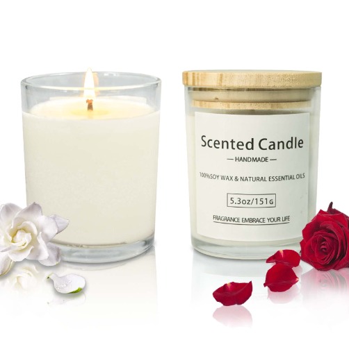 Scented Candle ：Aromatherapie für Frauen Sojawachs Kerze Sets 2 Stück 170 g 40 Stunden Brenndauer Verwendung für Weihnachten,Geburtstag, Valentinstag, Aromatherapie, Bad, Yoga - 