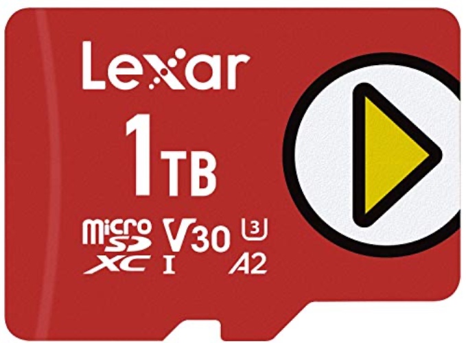 Lexar 1TB PLAY microSDXC Memory Card, UHS-I, C10, U3, V30, A2, Full-HD Video, Up To 160/100 MB/s, Expanded Storage for Nintendo-Switch, Gaming Devices, Smartphones, Tablets (LMSPLAY001T-BNNNU) - 1TB - Card