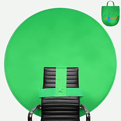 Webaround Big Shot 56" | Green | Portable Collapsible Webcam Backdrop | Attaches to Any Chair | Wrinkle-Resistant Fabric | Ultra-Quick Setup and Takedown | Perfect for Zoom, Webex, Teams, etc. - Chroma-key Green