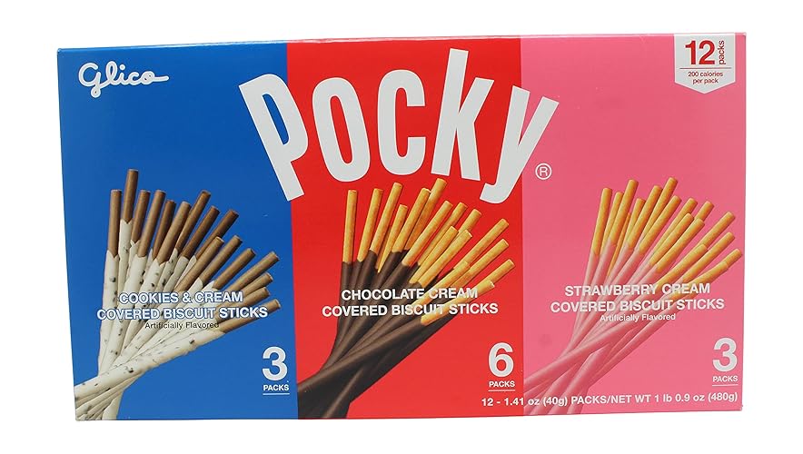 Pocky Chocolate Biscuit Sticks Variety Pack (12 Count, 1.06 LBS) - Cookies - 1.41 Ounce (Pack of 12)
