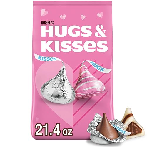 HERSHEY'S HUGS & KISSES Assorted Flavored, Valentine's Day Candy Bag - Variety Pack - 1.3 Pound (Pack of 1)
