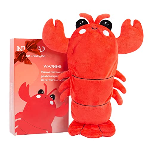 Intoypad Microwavable Heating Pad for Cramps, Cuddly Warming Pillow, Cute Lobster Plush with Heating Pad