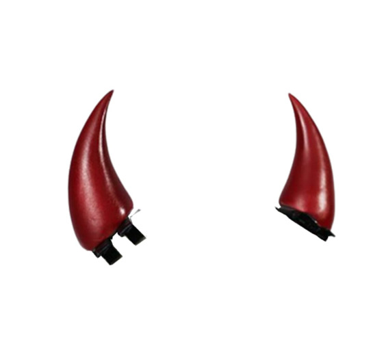 Dark Gothic Devil Horns Ghost Hairpin Edge Hair clips Skull Butterfly Bat Ear Costume Halloween Cartoon Hair Accessories - Red
