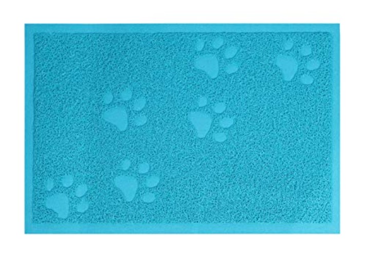 Darkyazi Cat Litter Box Mat for Floor Litter Trapping Mat Non-Slip Backing, Scatter Control, Easy Clean, Water Resistant, Soft on Paws (23.5" x 15.75",Lake Blue) - 23.5" x 15.75" - Lake Blue