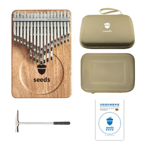 Seeds Kalimba 41 nyckel kromatisk tumpiano fiskarna C-inställd, dubbla lager platt bräda svart valnöt musikinstrument presentidé för barn vuxna nybörjare och proffs