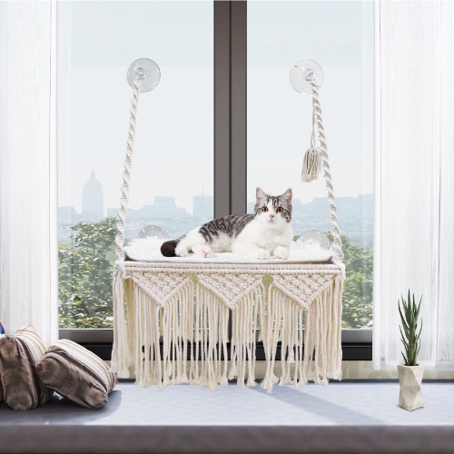 Cat Window Perch Macrame Cat Hammock