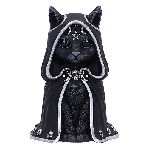 Nemesis Now Cult Cuties Zefur Figurine 10cm, Resin, Black, Cult Cuties™ Collectible Zefur Figure, Scarily Adorable Cat in Cloak, Spooky Cat Gift, Cast in the Finest Resin, Expertly Hand-Painted