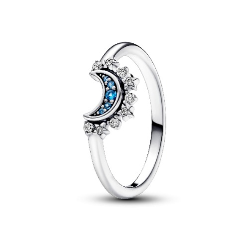 Celestial Blue Sparkling Moon Ring | 192675C01-48