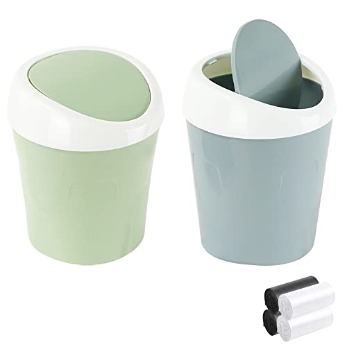 SITAKE 2 Pcs Plastic Mini Wastebasket Trash Can