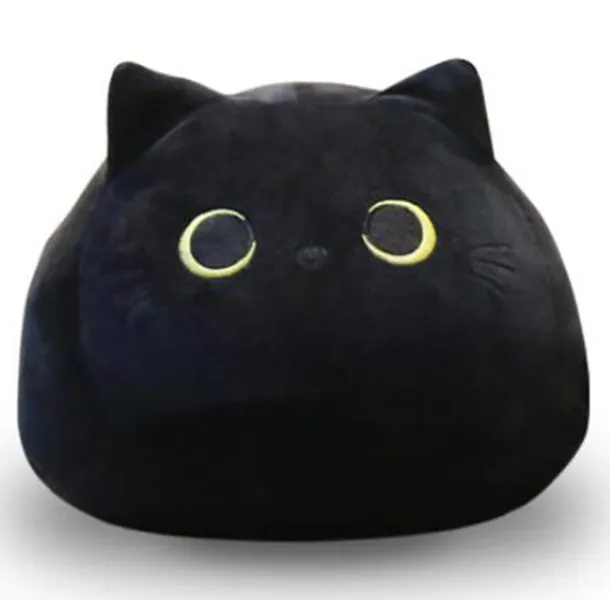Gardening Spring-Plush Toy Black Cat Plush Toy Creative Cat Shape Pillow Gift Animal Dolls (55CM/21.7")