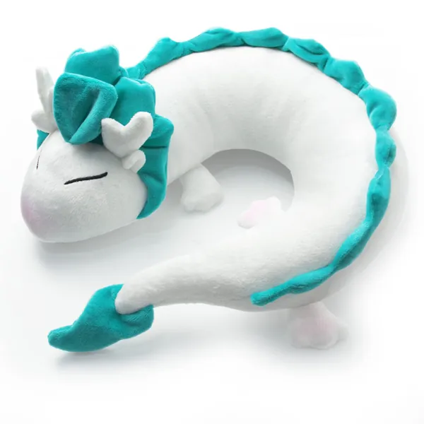 IXI Dragon Plush Doll Toy Pillow - Anime Cute White Dragon Neck U-Shape Pillow Lovely Dragon Stuffed Toy Soft and Huggable Plush Perfect Chrismas Birthday Gift Home Decoration