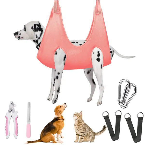 ZVBBON Pet Grooming Hammock Helper for Dogs Grooming Hammock for Nail Trimming for Small Dog Medium Dog Large Dog and Cats Grooming Hammock Restraint