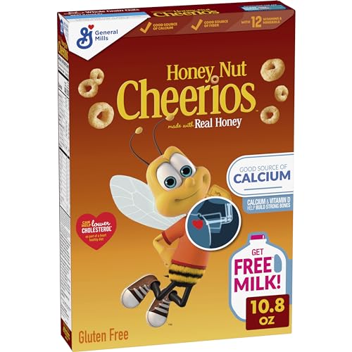 Cheerios Honey Nut Cheerios Heart Healthy Breakfast Cereal, Gluten Free Cereal With Whole Grain Oats, 10.8oz - Honey Nut - 10.8 Ounce (Pack of 1)
