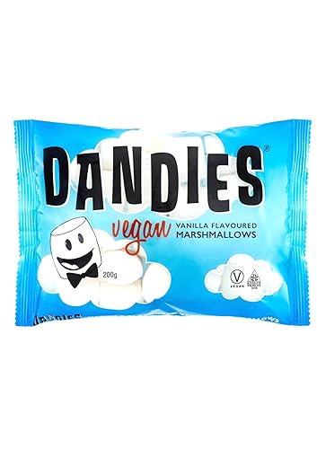 Dandies Light and Fluffy Vegan Marshmallows | Perfect for Barbeque | Bonfire | Roast | Toasting | Smores or Just Snacking | American Style | Suitable For Vegetarian | Gelatine-free | 200g