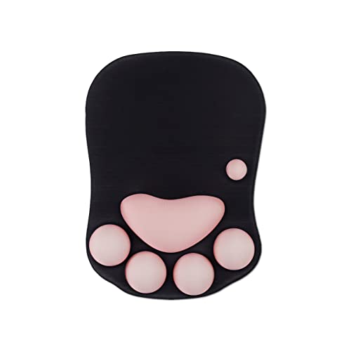 Mousepad mit handauflage,Mousepad Ergonomisch,Bequeme Glatte Oberfläche mit Rutschfester Gummibasis, Mauspad für Büro (10,6 x 7,6inch) (Black) - Black