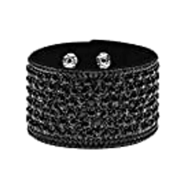 Long tiantian Boho Bangle Leather Bracelet for Women Rhinestone Bangle Bracelet for Teen Girls Wide Edge Bracelet Leather Wrap Cuff Bracelet