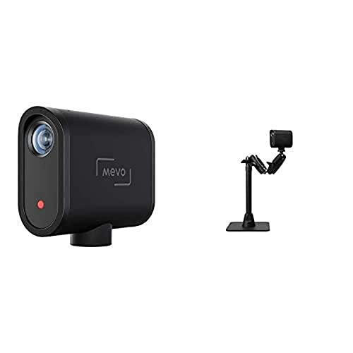 Logitech Mevo Start, Wireless Live Streaming Camera, 1080p HD Video Quality + Logitech Mevo Table Stand, Versatile and Stable Stand for Mevo Cameras at a Table or Desk - Black - 1 Pack - Camera + Table Stand