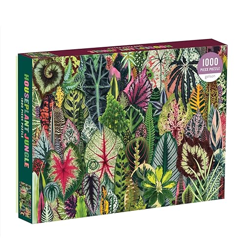 Galison Houseplant Jungle 1000 Piece Jigsaw Puzzle for Adults – Plant Jigsaw Puzzle with Mix of Succulents & Other Household Plants – Fun Indoor Activity, Multicolor - Houseplant Jungle