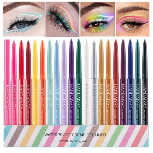20 Colors Eyeliner Pen Set, Eye Shadow Pencil, Pearl Eyeliner Kit Metallic Eyeliner Pencil Glitter Eyeliner for Women Eye&Lip Liner Professional Waterproof Retractable Eye Makeup Set Colorful Eyeliner Eye Color - 