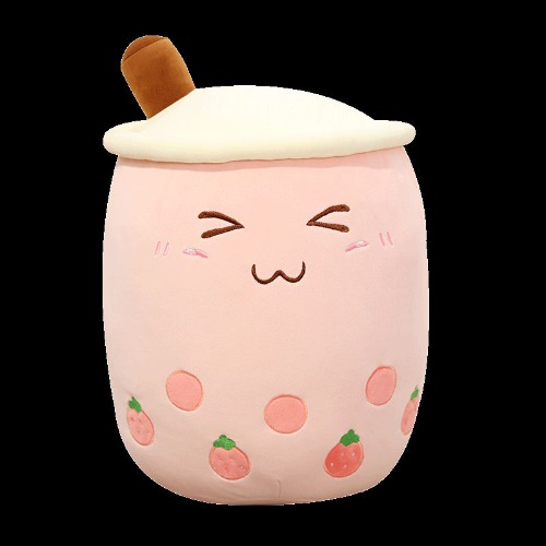 Pearl Milk Tea Plush Pillow - strawberry / 50cm 0.7KG