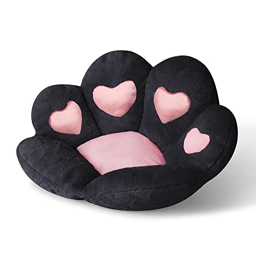 Deaboat Cat Paw Seat Cushion Chair Pads Cats Paw Shape Lazy Sofa Soft Chair Floor Cushions Cute Pillow Big Seat Pad Home Decor for Office Worker Kids Girlfriend Gift Cat Nest (Black, 31.4 * 27.5inch) - Black - 31.4*27.5inch