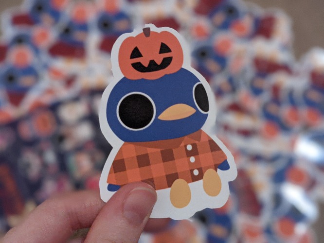 "No Thoughts, Head Empty" Roald Vinyl Sticker - Pumpkin Head