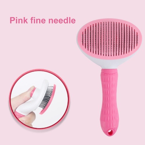 Self-Cleaning Pet Fur Remover Brush - Pink