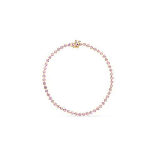 Pink Sapphire Bracelet - 14K Rose Gold / 6.25"