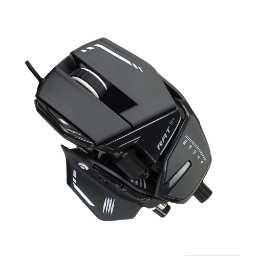 Mad Catz R.A.T. 8+ Adjustable Wired Gaming Mouse - 16000 DPI - 11 Programmable Buttons - 4 User Profiles Stored Directly - Customize RGB LED - Additional Palm Rests and Pinky Supports - Black - R.A.T. 8+ Black